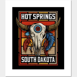 Hot Springs South Dakota Native American Bison Skull Posters and Art